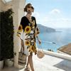 Bohemian ladies new D print seaside vacation fashion casual dress