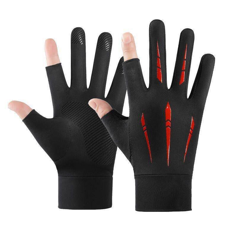 Cycling Gloves Outdoor Driving Electric Vehicle Protection Gloves Anti-slip Touchscreen Fingerless Men Fishing Ice Silk Gloves