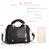 NICOLE & DORIS Women's Crocodile Embossed Handbag, 2-Way Shoulder Bag, Large Capacity, Waterproof, Popular, Double-Layered, Divided, with Bottom