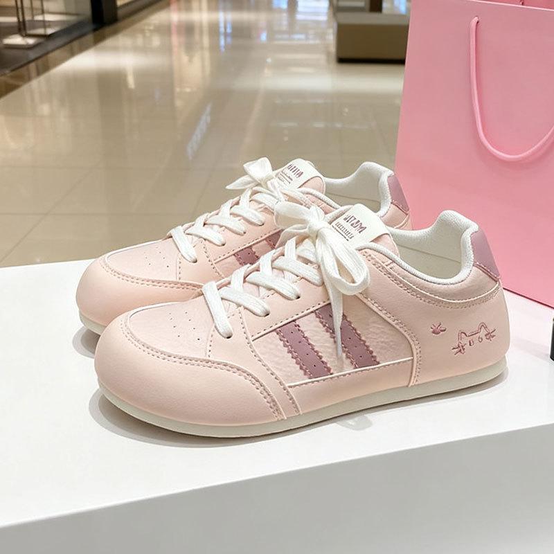 

Platform white shoes women s spring and autumn 2025 new casual cute versatile board shoes versatile design sports shoes 40 розовый