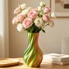 3D Printed Vase Decorative Spiral Flower Vase Modern Twisted Vase for Living Room, Shelf, Wedding & Dining Table Centerpiece, Farmhouse Home