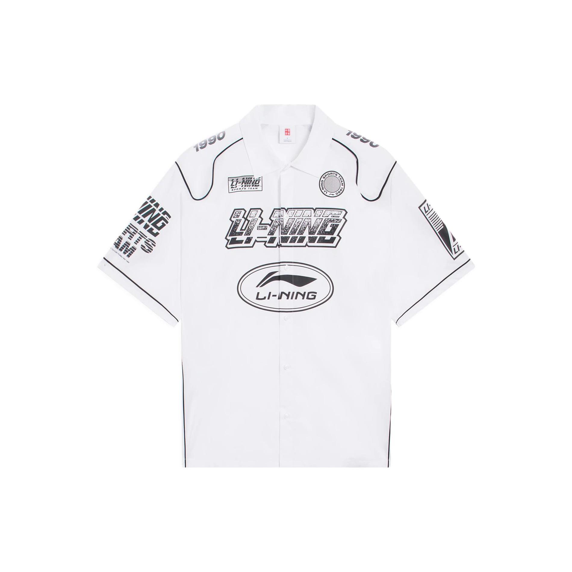 Li Ning Shirts Men s White Lapel Moderate ASHS023-1 M