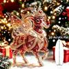2D Flat Goat Hanging Ornament Acrylic Animal Pendant Christmas Tree Decoration Car Rearview Mirror Charm New Year Hanging