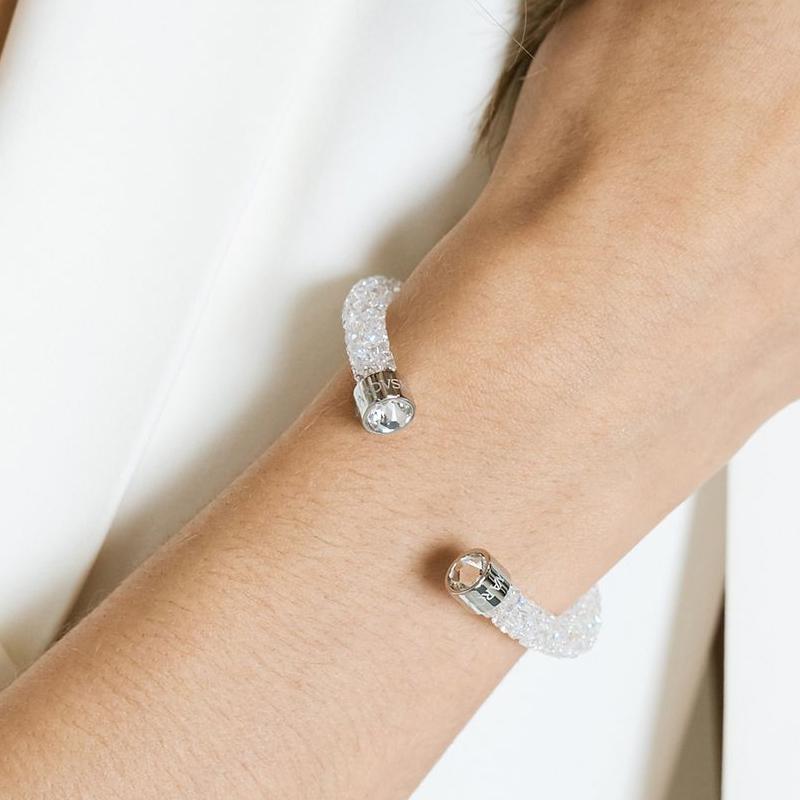 Swarovski Weißer Kristall Einzelring Weiches Armband Damen Armbänder 5255899