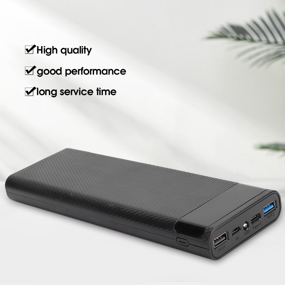 10x18650 Battery Box Portable Power Source No Welding Jacking DIY Power Bank Shell Kit Accessoryblack