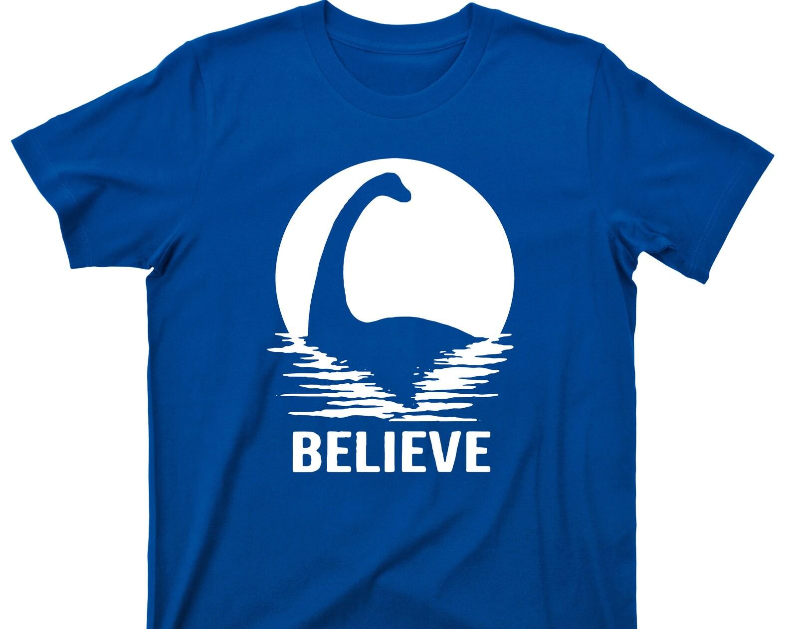 Loch Ness Monster T Shirt - Believe Nessie Cryptid Graphic TShirt 4XL