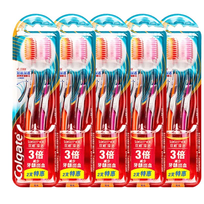Colgate Slim Soft Dual-Core Deep Clean Toothbrushes, 10-Count