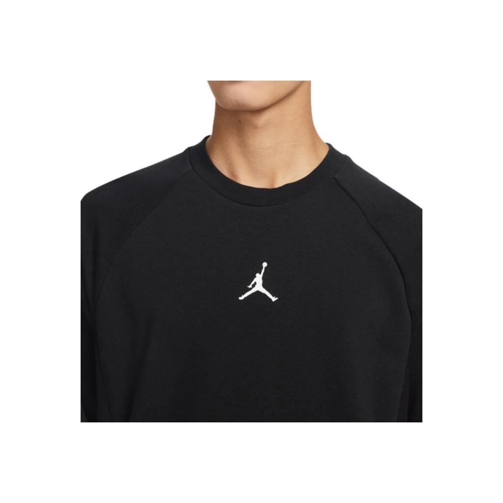 Jordan Klasyczny nadruk logo Jumpman Sweter dzianinowy z długim rękawem i okrągłym dekoltem Męskie topy Czarny DV1287-010