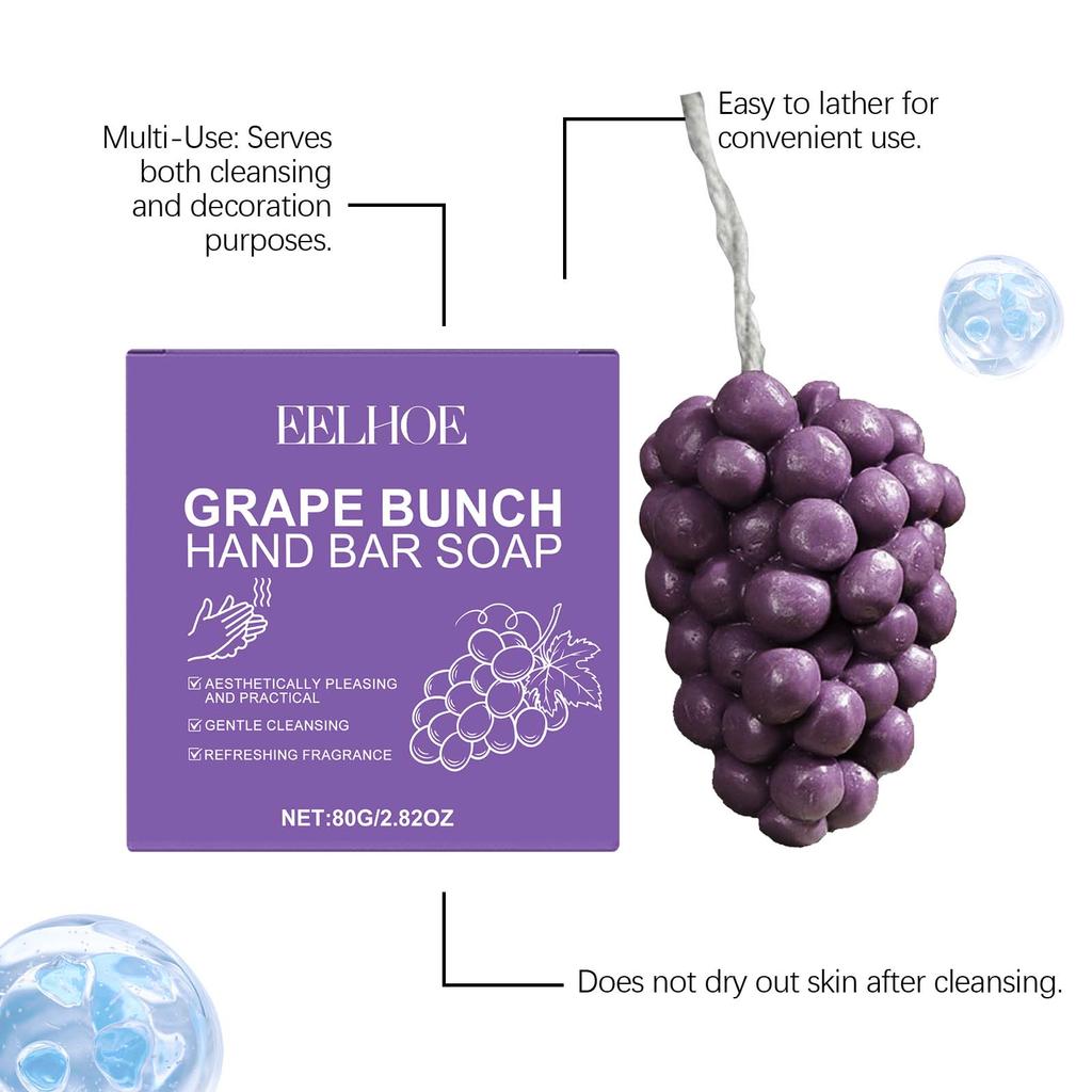 EELHOE Grape String Soap-Gentle Cleansing with Fresh Aroma, Grape String-Shaped Soap
