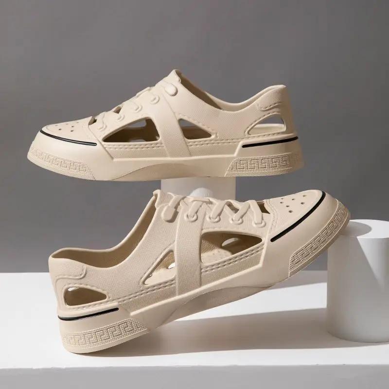 Fashion Closed Toe Men's Sandal with Platform Height Hole Shoes Buy High Quality New Summer Low Price Luxury H Open Daily Use Male Shoe