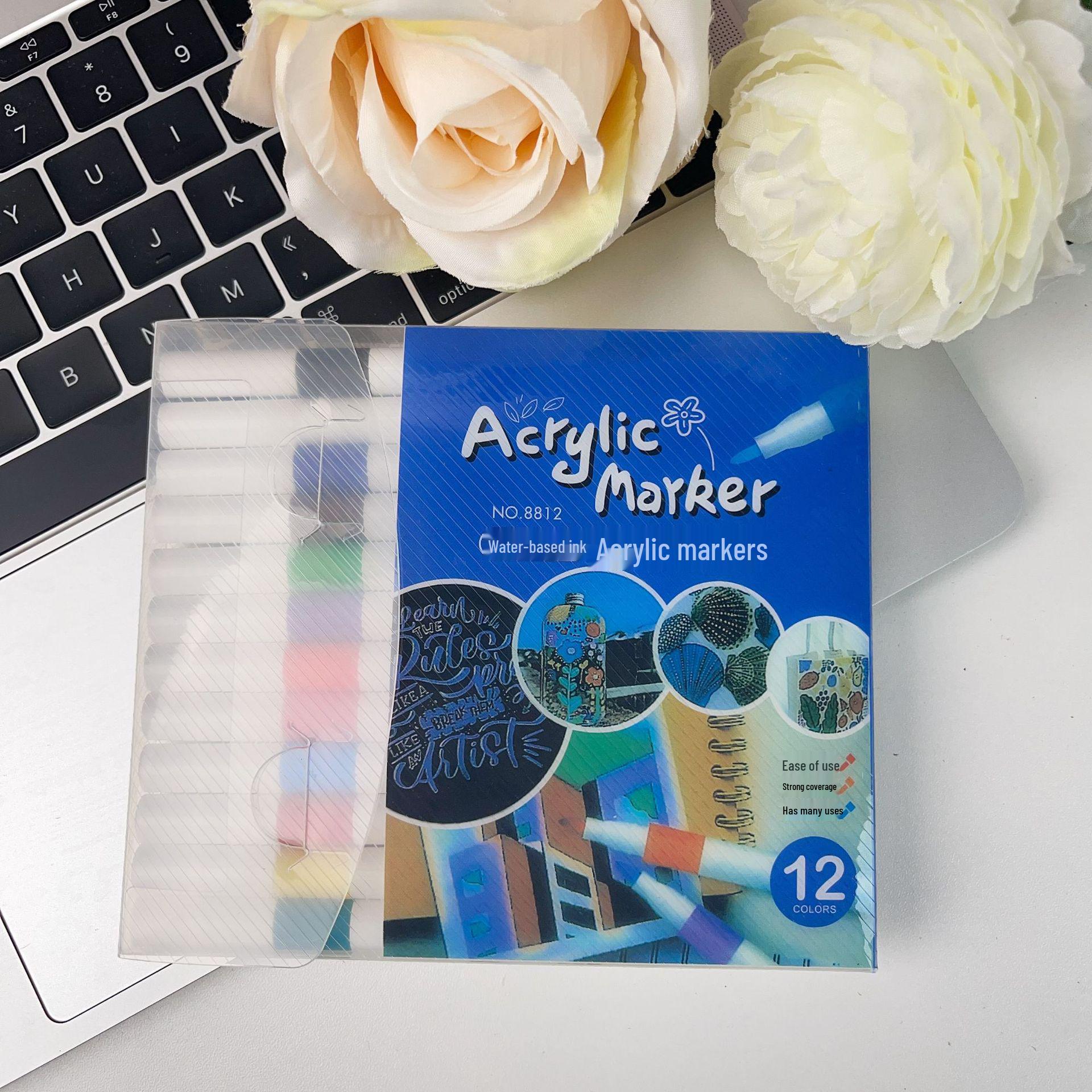 

Акриловый маркер Black Box с мягким наконечником - Быстросохнущий, Наслаиваемый, Не растекается, Идеален для детского DIY-искусства и граффити.