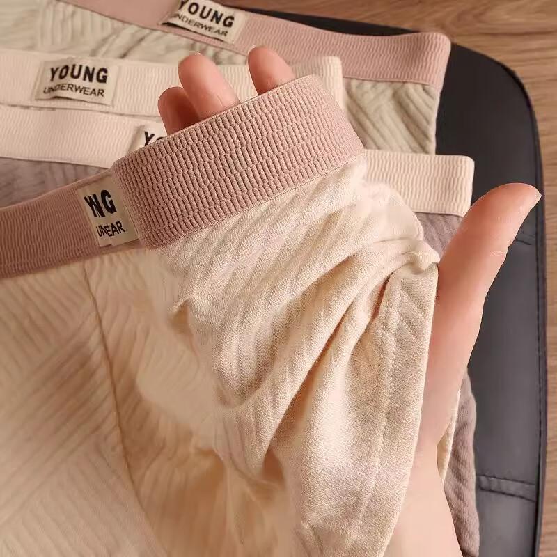 FitonTon Men's 7A Antibacterial Cotton Boxer Briefs 3-Pack