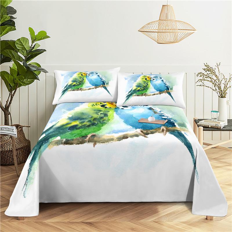 Cartoon Wolves 0.9/1.2/1.5/1.8/2.0m Digital Printing Polyester Bed Flat Sheet With Pillowcase Print Bedding Set