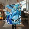 Squirtle pattern Flannel Blanket, High quality Comfortable for All Seasons, Home Decor, Warmth and Comfort, Perfect for Gifts.