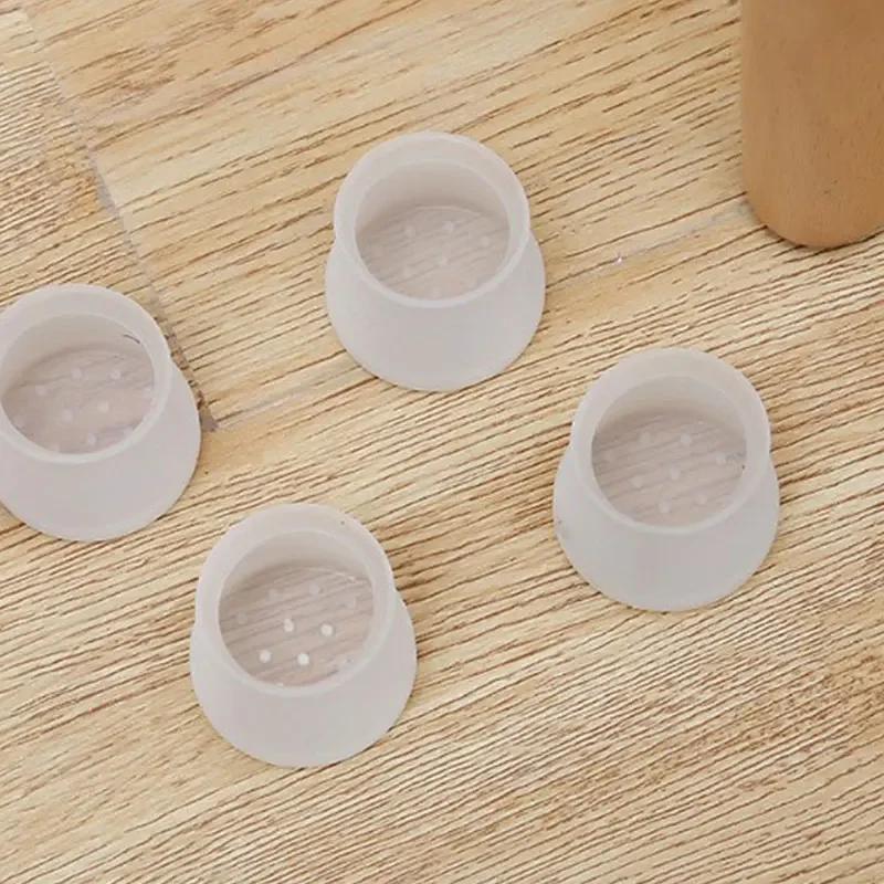 

4-piece table leg cushion cover silicone rubber circular chair cap floor protection cover universal chair foot pad anti slip