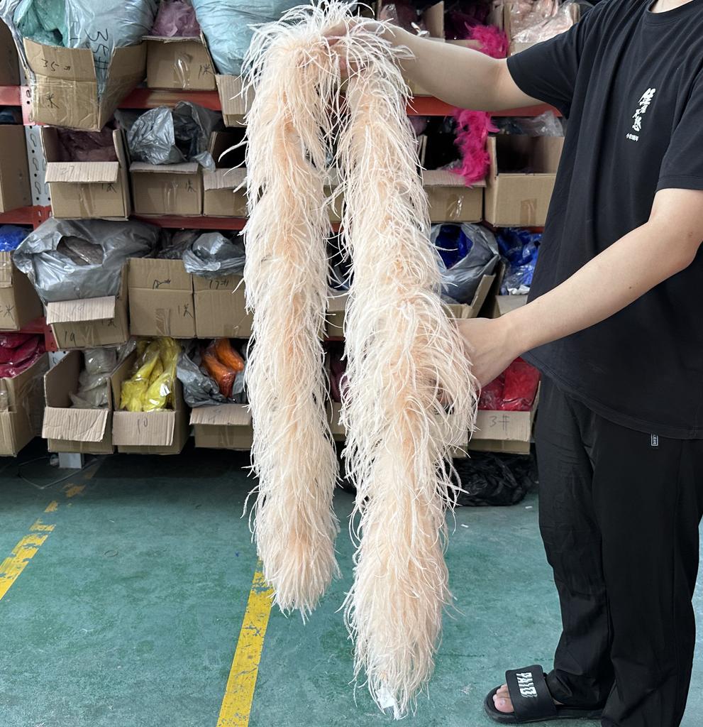 DIY 2M Blue Feathers Boa Ostrich Plumes Shawl 1/2/3/4/6Ply Wedding Drees Decoration Accessory Soft Fluffy Plume For Crafts White Boa
