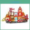 Camion de pompiers Blocs de construction magnétiques Jouet éducatif pour enfants En matériau ABS Pour enfants