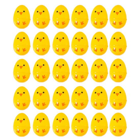 2.4 Inch Plastic Chick Easter Eggs Empty Yellow Mini Fillable Eggs for Easter Basket Stuffers Hunt Games Party Supplies