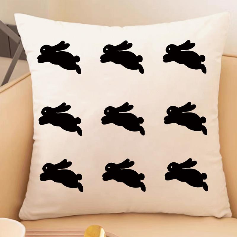 Simple Lines Rabbit Pillowcase Dormitory Decoration Office Living Room Sofa Home Pillowcase