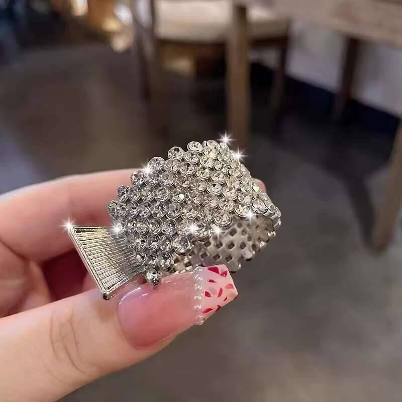 New Rhinestone Pearl Crab Hair Clip Women Fixed Ponytail Hairpin Holder Barrettes Y2k Girls Hair Accessories Claw Clip
