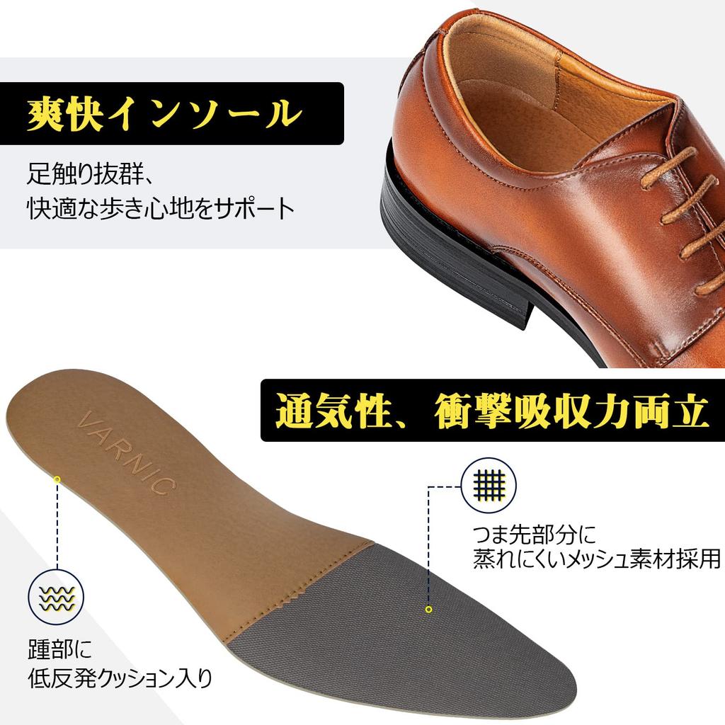 Business Leder Premium Leicht zu [VARNIC] Schuhe, Herren Sneakers, Schuhe, Herrenschuhe, Atmungsaktiv, Wasserdicht, Leder, Walking, Walk, Anti-Rutsch (Braun,