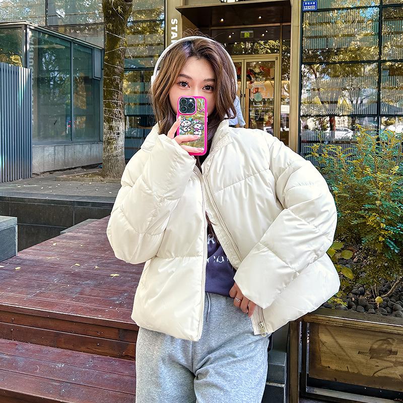 Cotton-padded Jacket for Women New Loose Large Size Down Cotton-padded Jacket Fashionable and Versatile Black Cotton-padded Jacket