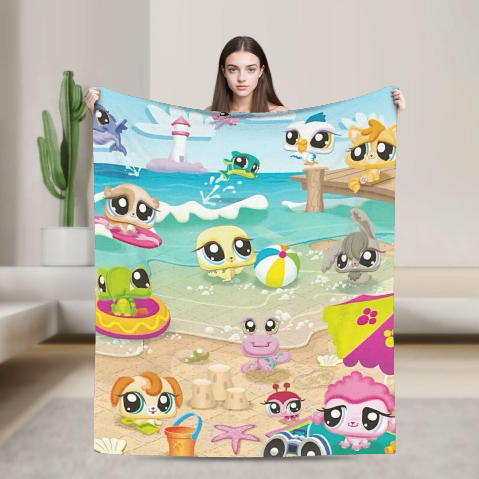 

Плед Littlest Pet Shop Дуже теплий Зручний Плюшевий Плед для Дитини Диван Крісло Диван Ліжко Фланелева Простирадло Покривало на Ліжко 30x40in