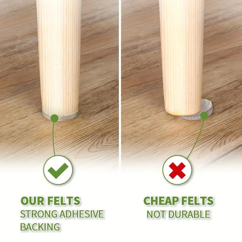 48 Pcs Felt Chair Leg Pads 5mm Thick Floor Scratch Protector Mat Mute Non-slip Self Adhesive DIY Furniture Accessories