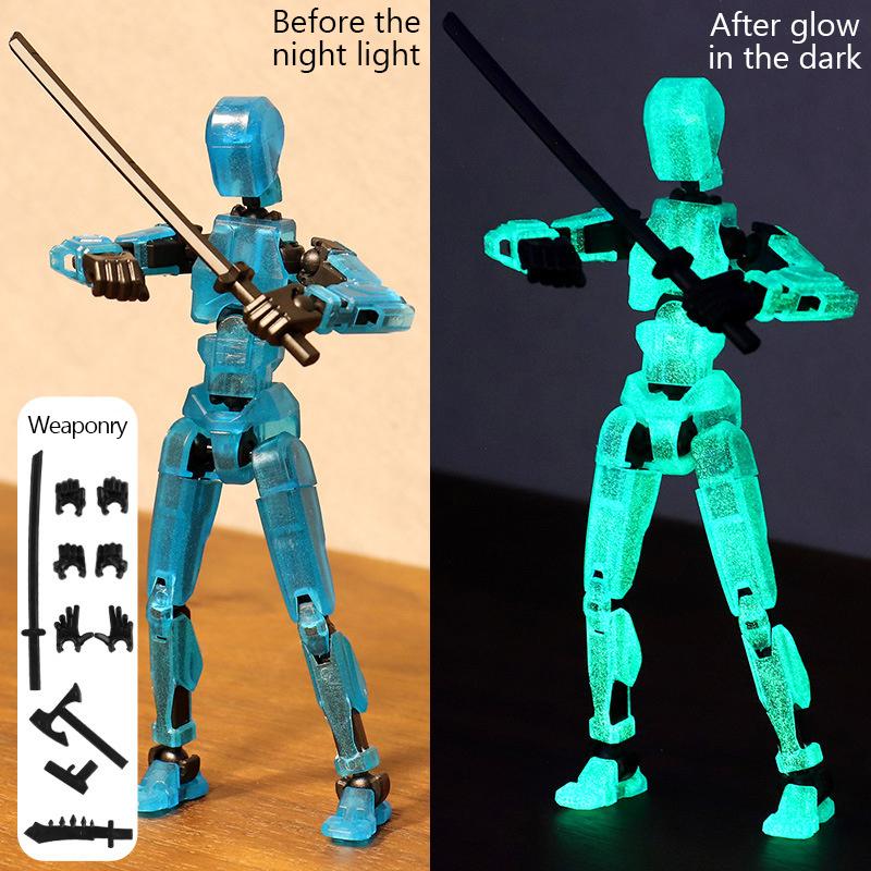 Sada akční figurky, obří meč Robot Akční figurka Robo 3D vytištěná 13 Akční figurka Fidget Toys kloubová, Sběratelé Desktop