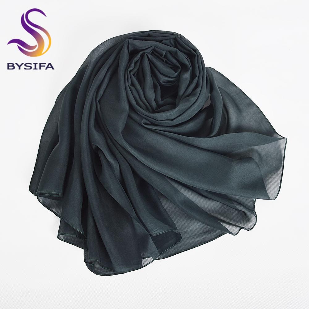[BYSIFA] Fall Winter Purple Grey Large Scarf Shawl Women Fashion 100% Mulberry Silk Long Scarves Spring Fall Silk Scarf Cape
