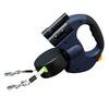 Dual Retractable Dog Leash Double Headed 16ft Extendable Lead with Poop Bag Dispenser And LED Light for 2 Small Dogs Up To 5kg