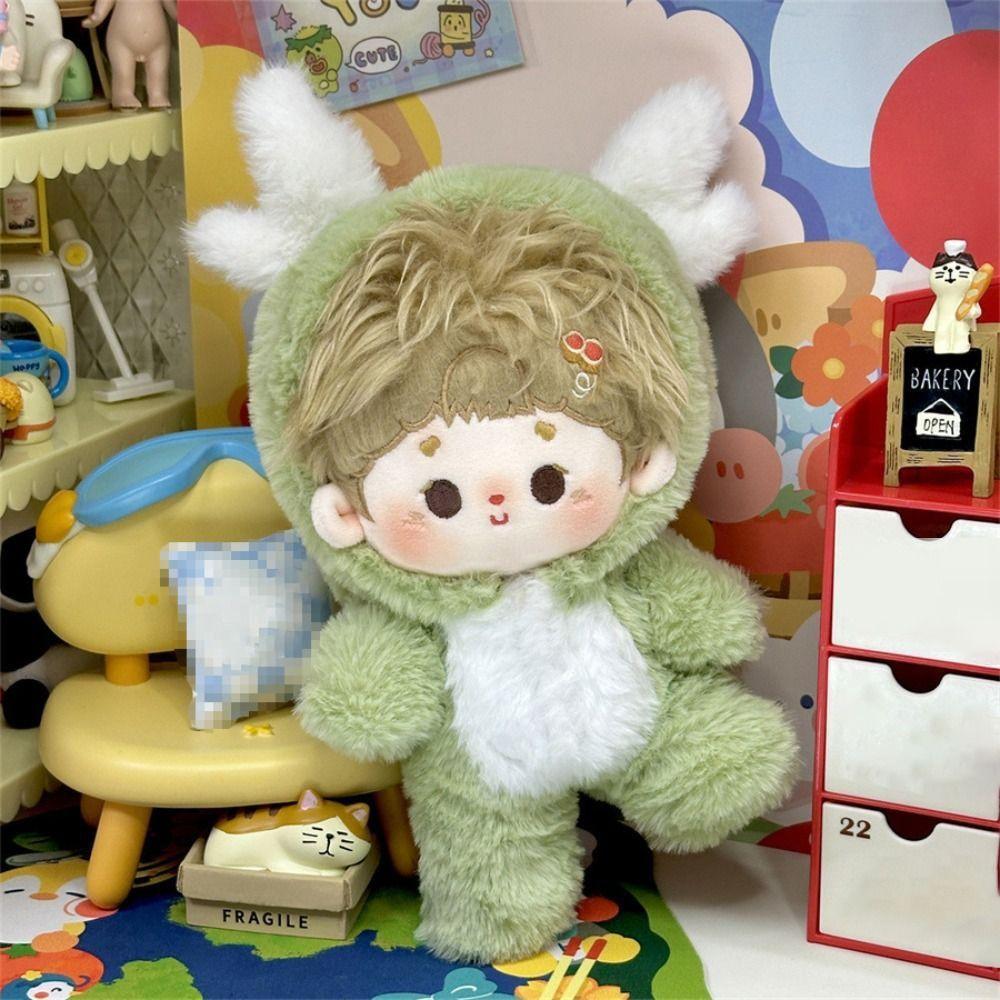 Mini Idol Doll Outfit Cartoon Doll Overall Suit Cotton Doll Clothes for 10cm/20cm Cotton Doll