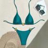 New Circle Accessories Bikini Swimsuit Women's Solid Color Sexy Hot Girls Swimsuit
