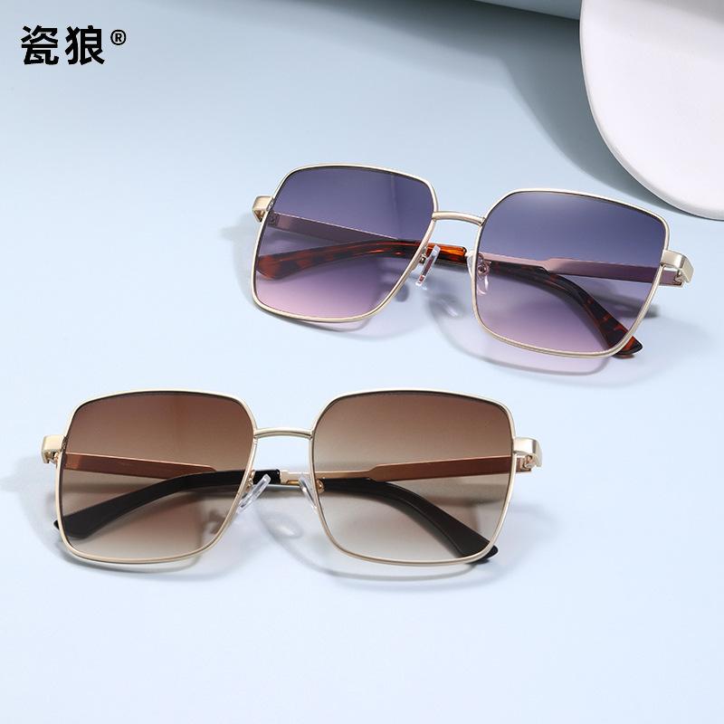 Single beam metal frame sunglasses fashionable versatile sunscreen sunglasses men's outdoor fishing cycling women's sunglasses