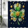 St. Patrick's Day Shamrock Coin and Golden Dollar Bill Design Shower Curtain, Bathroom Decorative Shower Curtain, Waterproof Sho