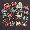 Marine Life Brooch with Diamonds, Crab Brooch, European and American Fashion Clothing Accessories, Enamel Brooch with Diamonds