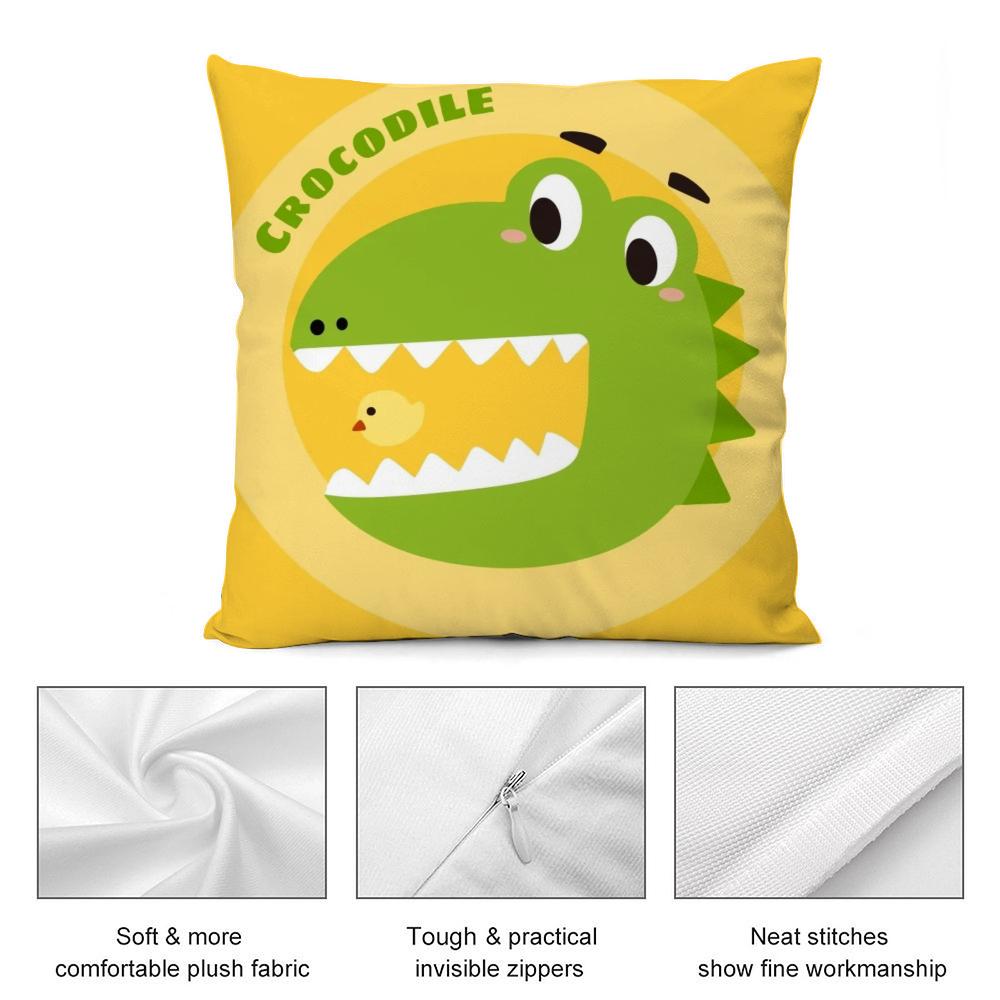 INS Cute Animals Cushion Cover Soft Plush Fabric DoubleSided Printed Cushion Covers for All Seasons Modern Home Decor