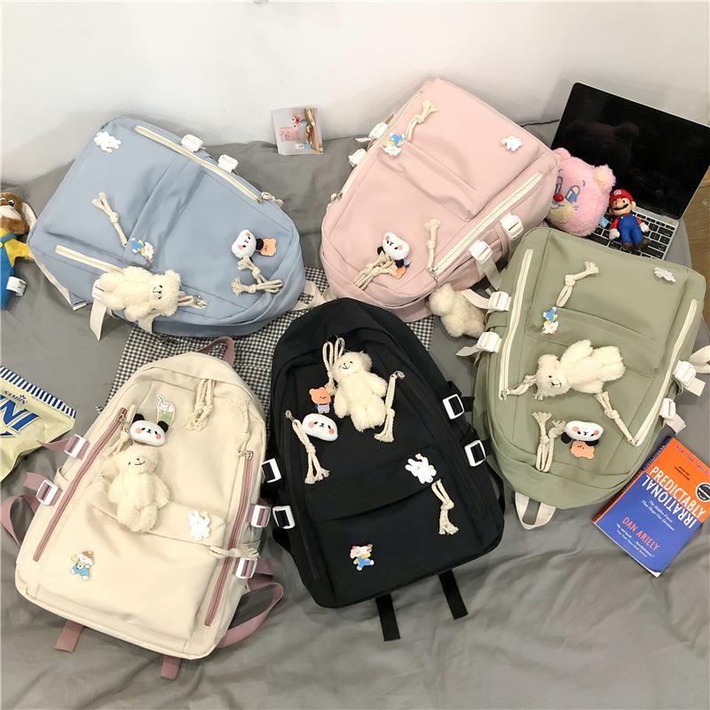 Schoolbag Female Junior High School Student Schoolbag Cute Harajuku Japanese Girl Backpack Large Capacity Versatile Korean Version Casual Backpack