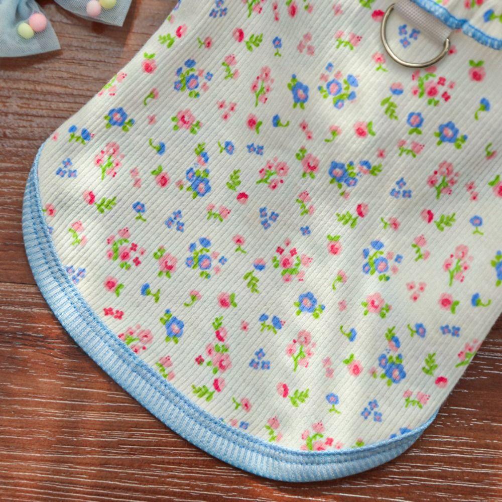 Soft Puppy Floral Vest Breathable Pet Summer Clothes Fashion Pet Princess Dress  Pet Party