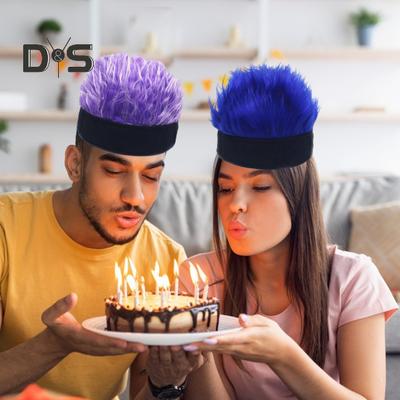 Neuartiger Visierhut mit Kunsthaar für Männer, verstellbarer Perückenhut mit Stacheln und spitzem Kurzhaar, Street-Hip-Hop-Hut für Festivalpartys