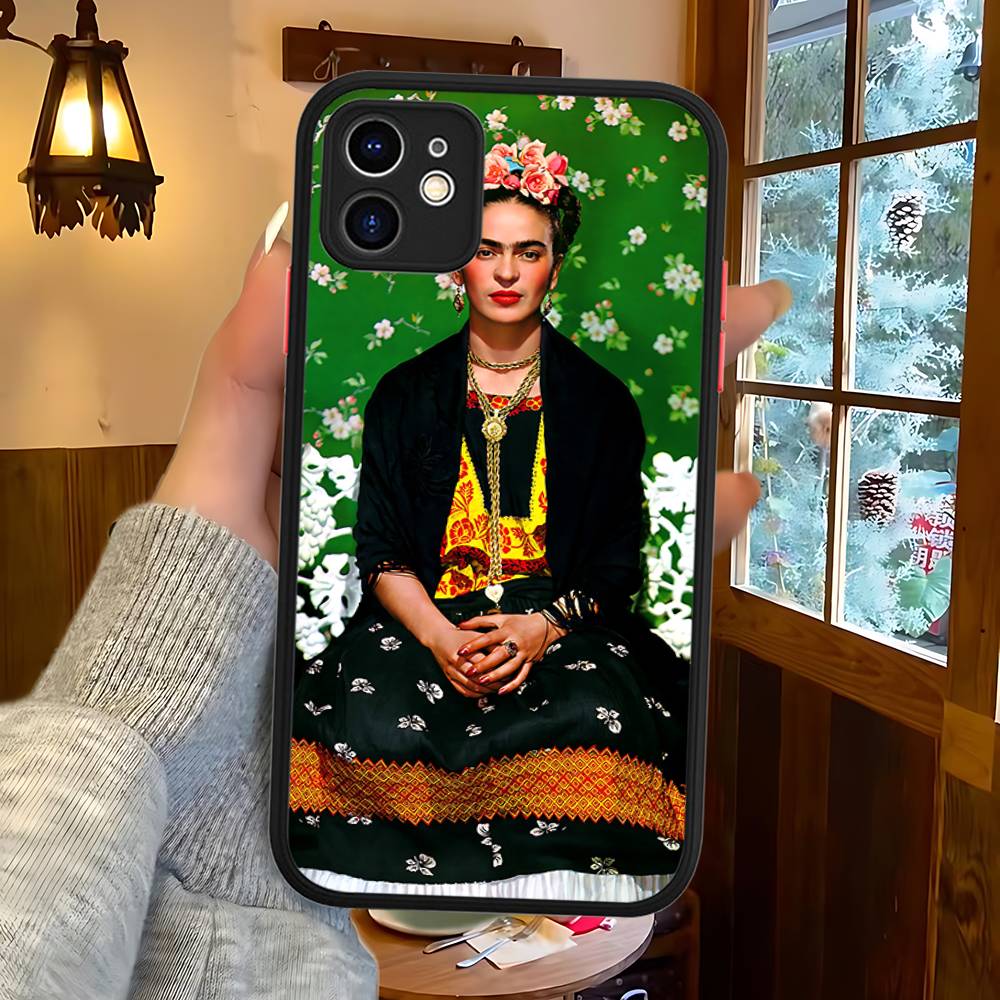 

Fashion F-Frida K-KahlosS Phone Case For IPhone 11 12 13 14 15 16 Pro Plus X XS MAX Matte Bumper Shockproof Cover iphone 15pro max