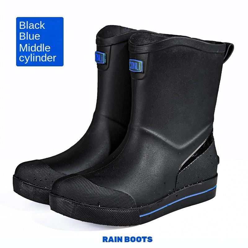 

Снежные Теплые Толстые Резиновые Сапоги, Кухонные Водонепроницаемые и Противоскользящие Дождевые Ботинки, Мужские Модные и Износостойкие Водные Ботинки 40