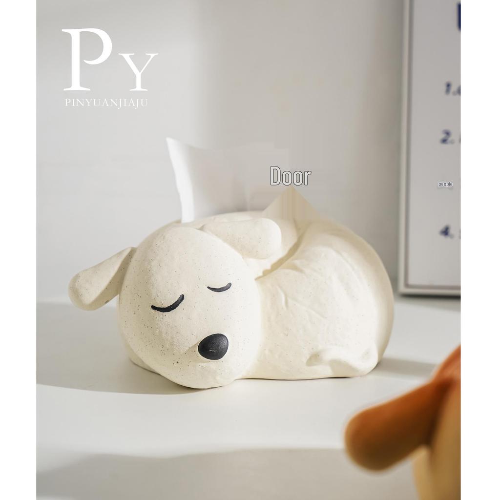 Cute Ceramic Dog Tissue Holder for Bathroom or Living Room