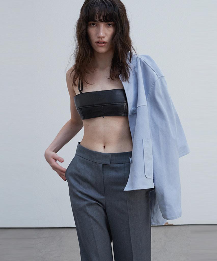 Beleudemaleu Leather Minimal Bra Top
