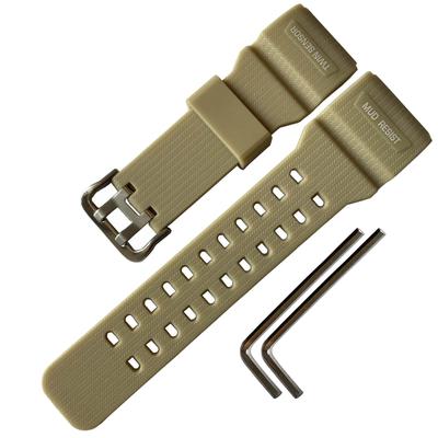 Natural Resin Replacement Watch Strap for Casio Men's G-Shock Master GG-1000/GWG-100/GSG-100 (Khaki)