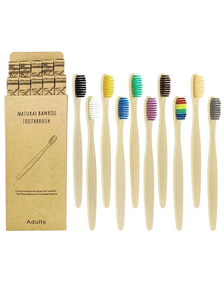 10pcs Ten Pack Environmentally Friendly and Degradable Bamboo Soft Hair Bamboo Toothbrush Set