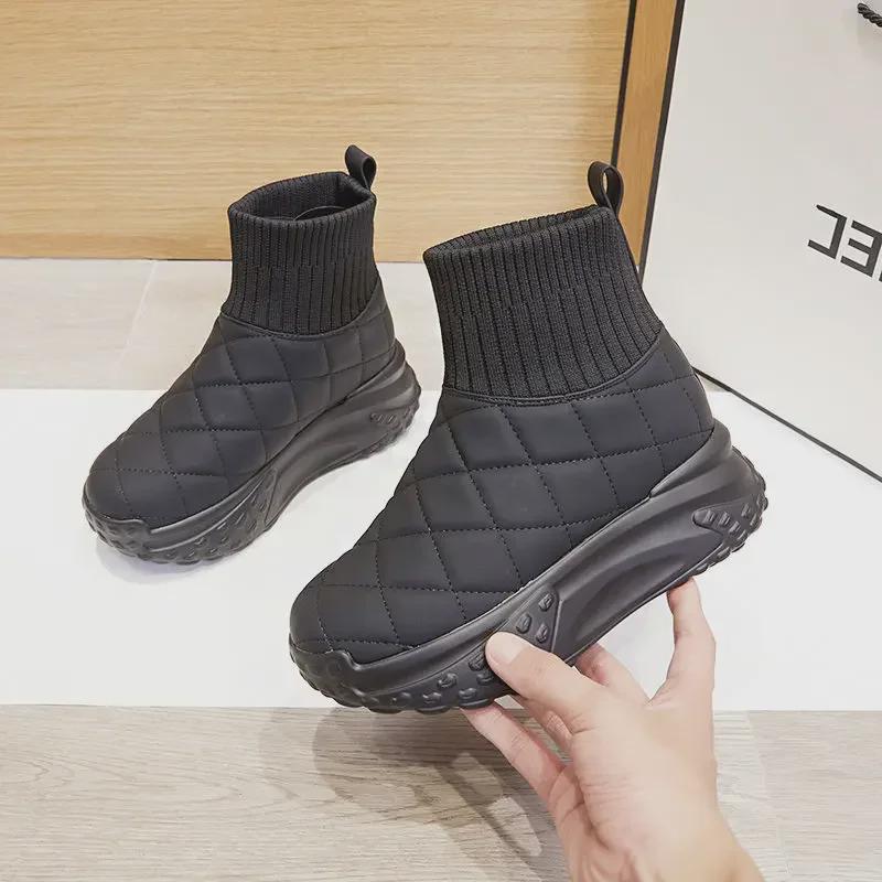 Women's 2024 Platform Height-Enhancing Waterproof Snow Boots with Fur Lining