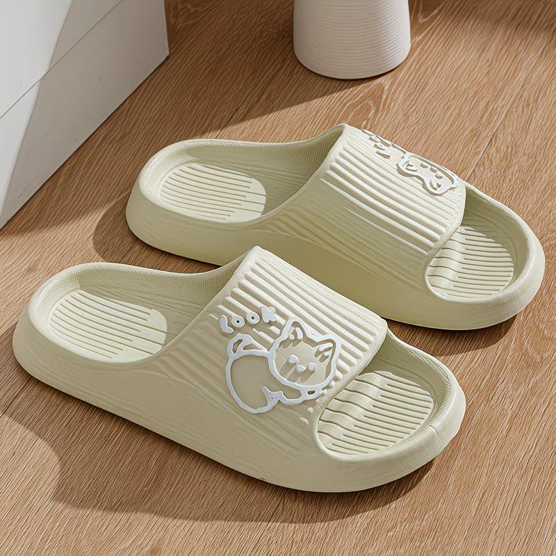 Non-Slip EVA Slippers Women'S Summer Indoor Home Bathroom Bath Couple Cool Slippers Men'S Cartoon, Women Shoes