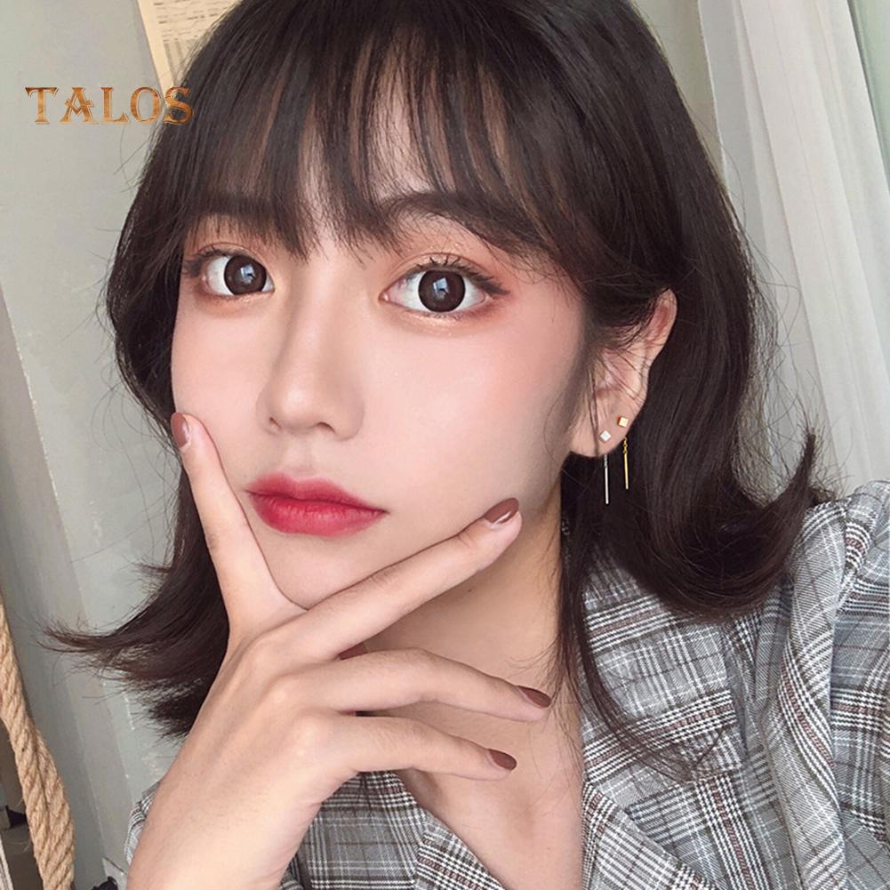 TJA Small Geometric Cube Long Dangle Chain Earrings Party Jewelry