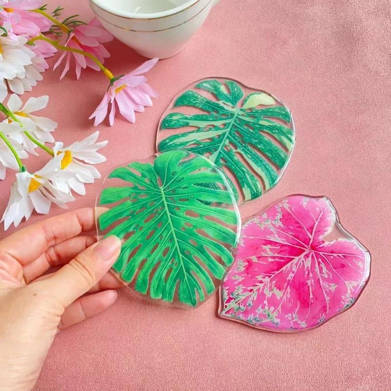 Turtle Leaf Acrylic Coasters Creative High Temperature Resistant Anti-scald Mats Home Simple Non-slip Heat Insulation Coaster